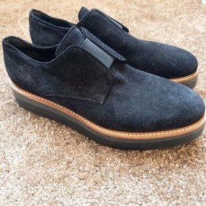 Vince Suede Platform Slip On Loafers